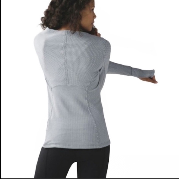 Lululemon Kanto Catch Me Herringbone Long Sleeve Top Size 6 - Picture 2 of 9
